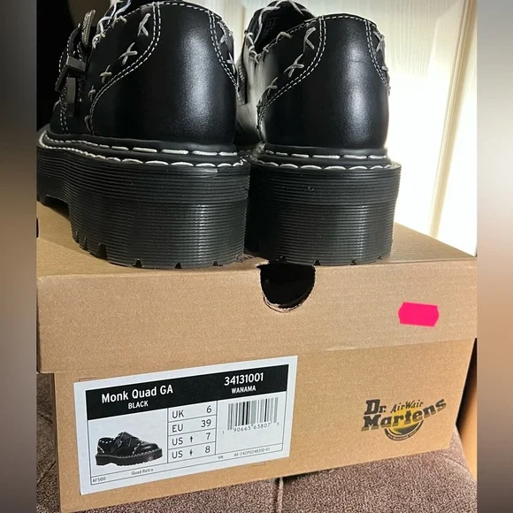 Dr martens MONK GOTHIC AMERICANA LEATHER PLATFORM SHOES - Picture 3 of 8